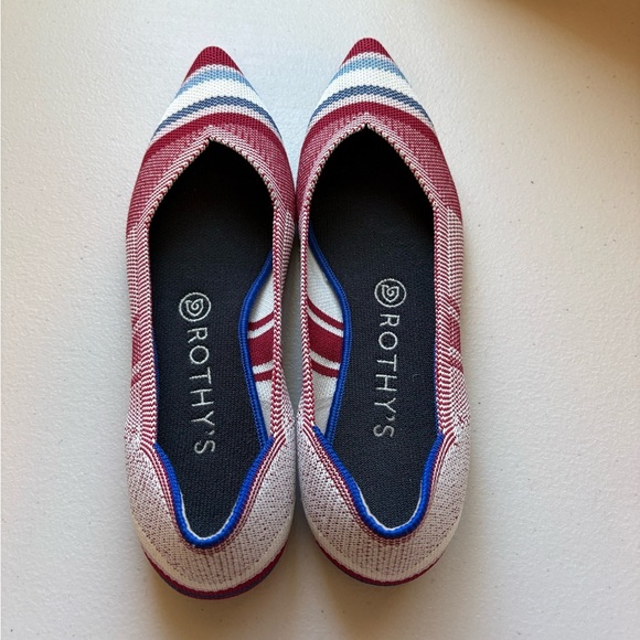 Rothy's Varsity Stripe Red Points size 8.5 - Picture 4 of 8